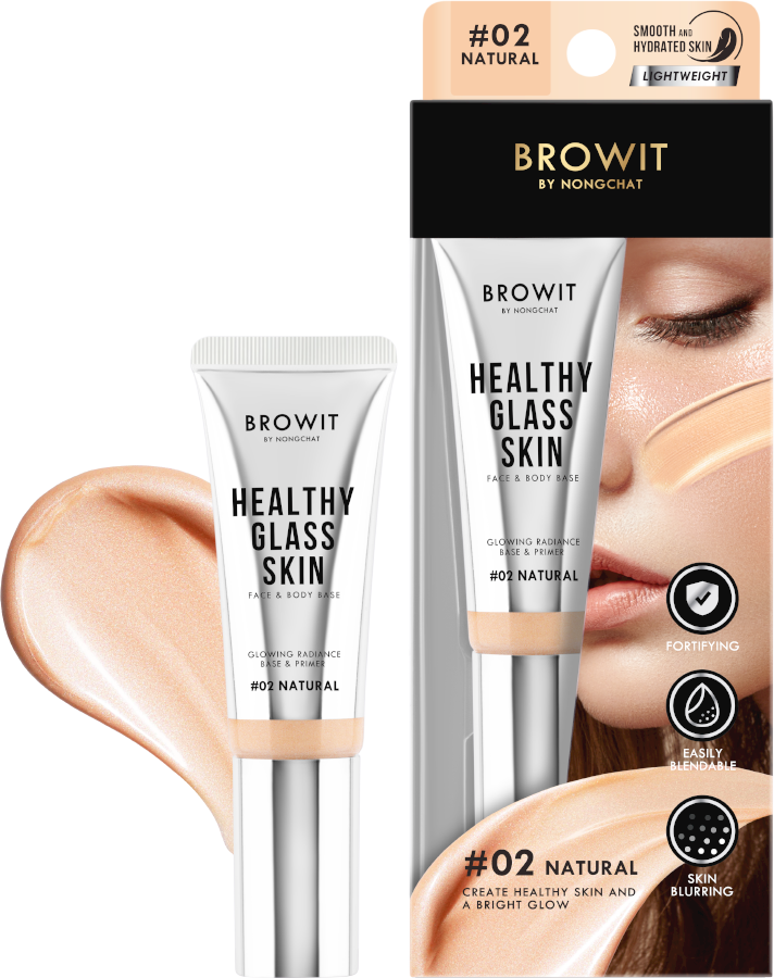 Base Makeup Browit Healthy Glass Skin Face & Body Base - Browit by Nongchat