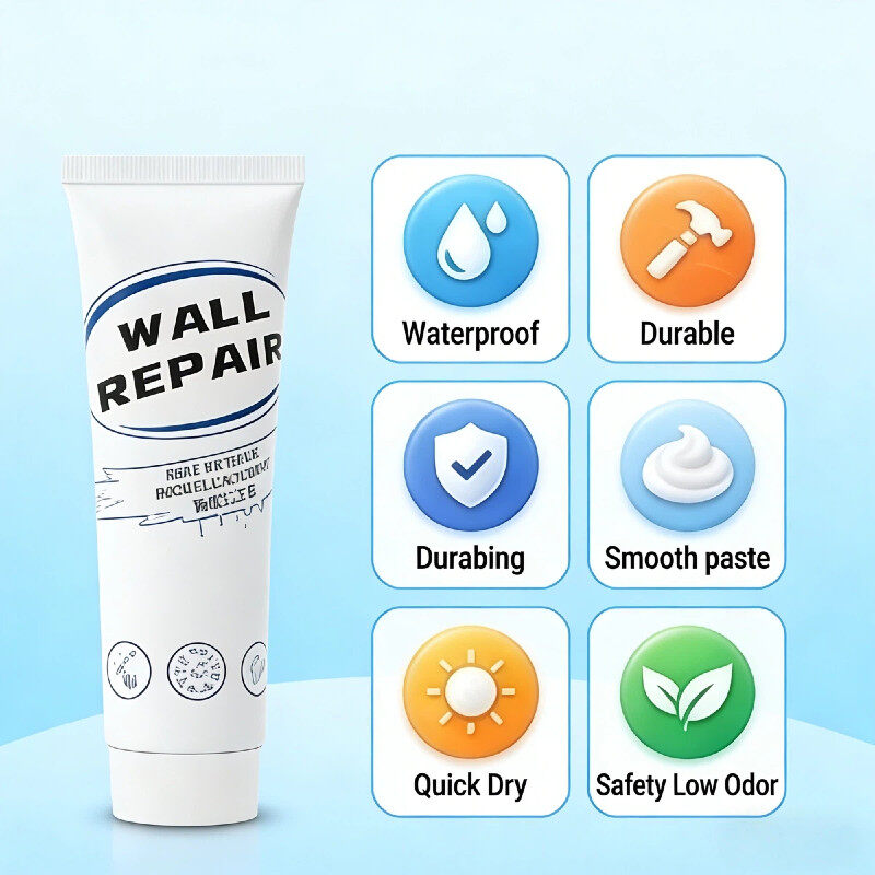 Wall Repair Cream 250g, Cream for Repairing Wall Cracks, Filling Nail Holes, Waterproof Formula, Mild Smell, Safe for Children and Pets, Dries Very Quickly, Cod.